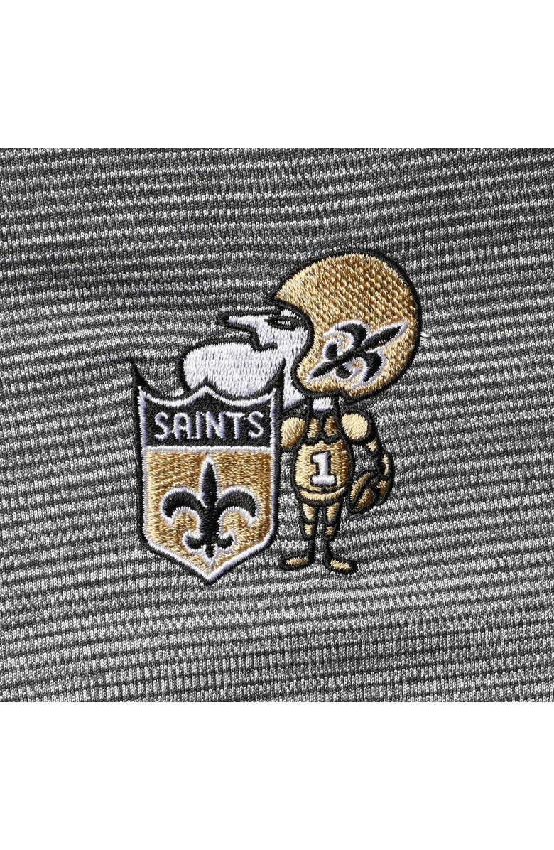 ANTIGUA Men's Antigua Black/Heathered Gray New Orleans Saints Throwback Cycle Quarter-Zip Jacket, Alternate, color, Black