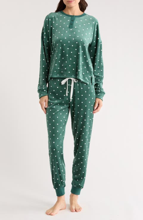 Let's Get Toasty Polka Dot Velour Pajamas