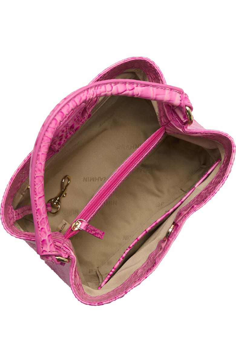 Brahmin Mini Amelia Croc Embossed Leather Top Handle Bucket Bag, Alternate, color,