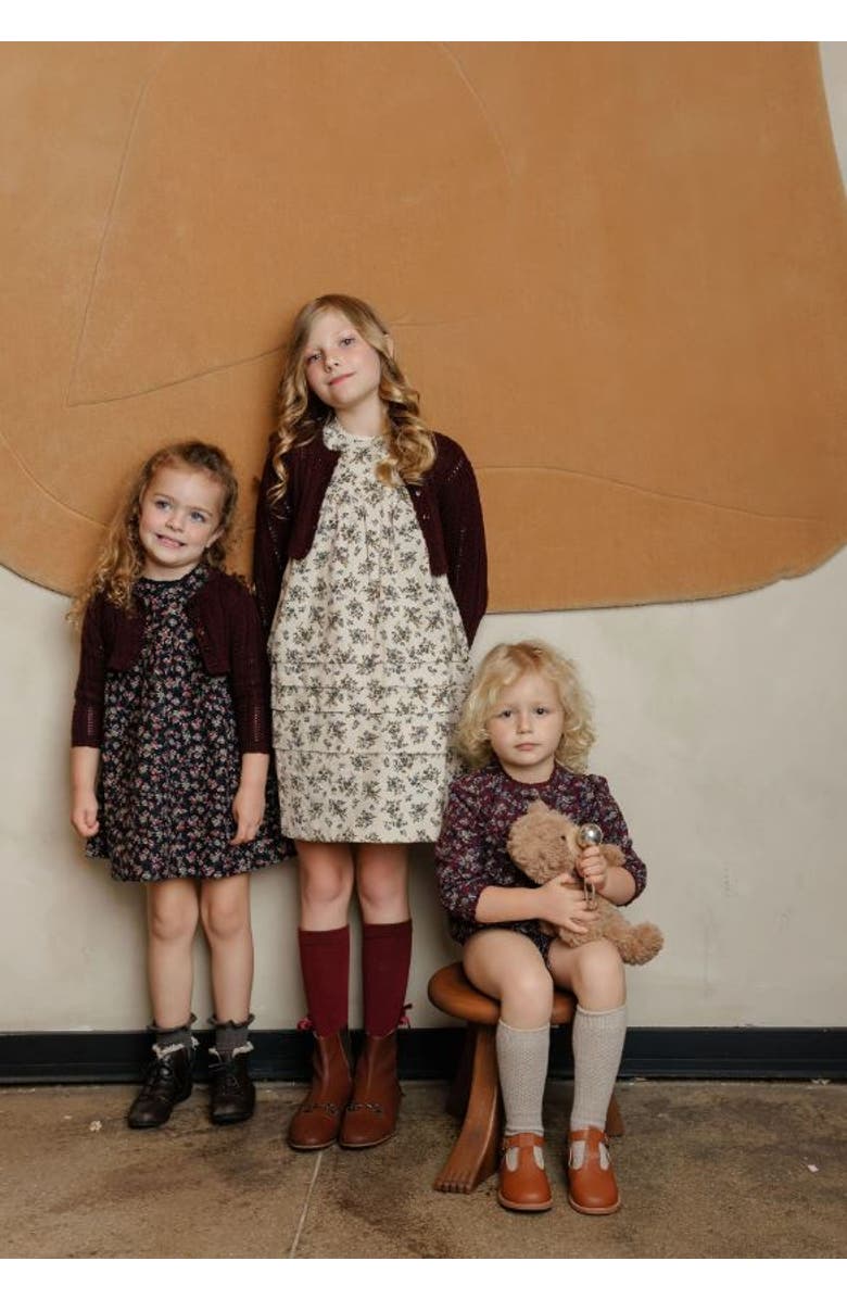 Ely's & Co. Looms Cable Pointelle Collection - Cardigan, Alternate, color, Wine