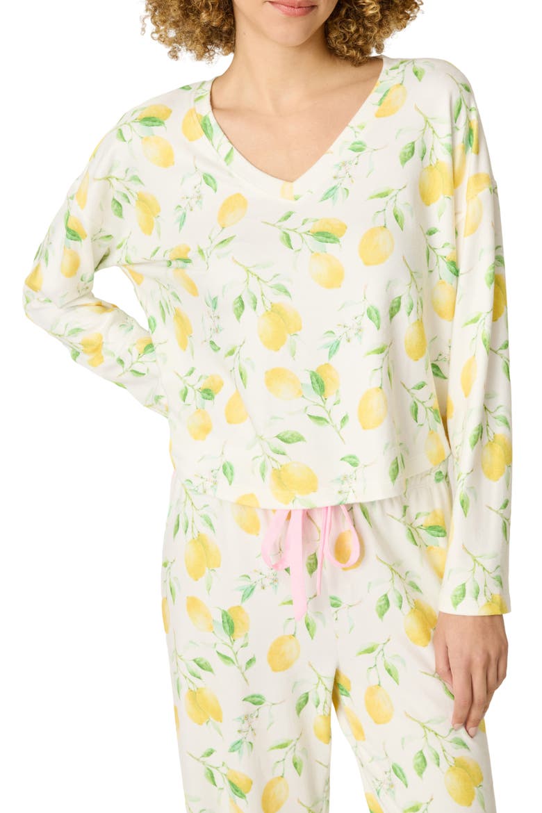 La Dolce Spritz Long Sleeve Pajama Top, Main, color, IVORY