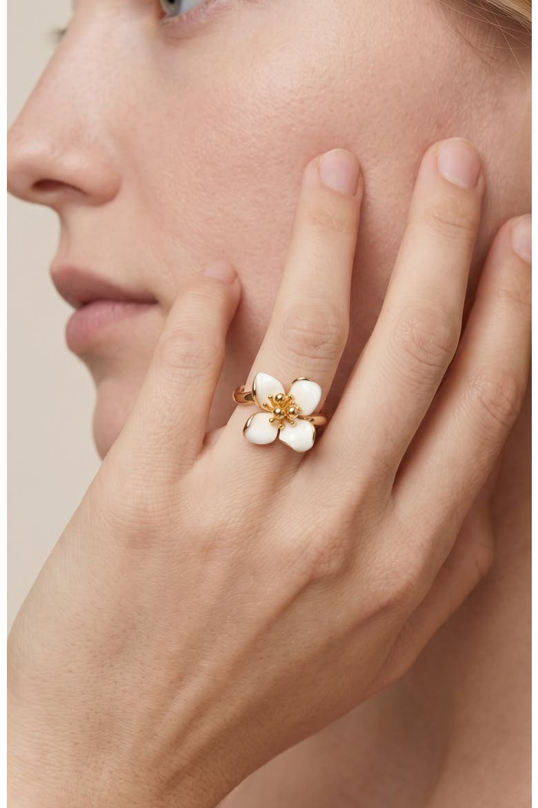 Iris Blossom Ring, Alternate, color, White & Gold