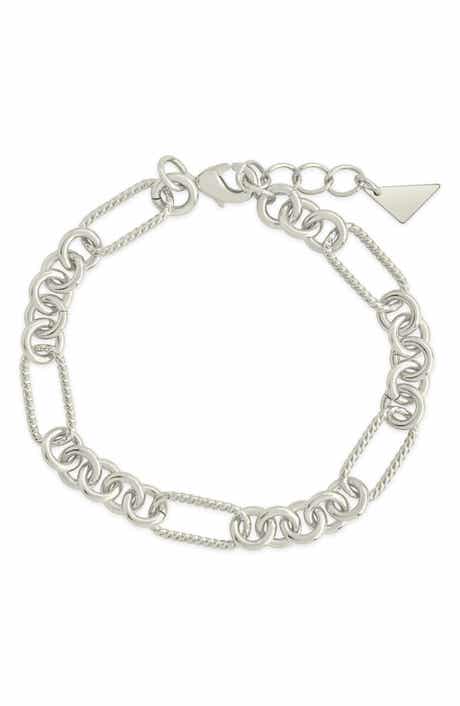 Sterling Forever Fianna Mixed Link Chain Bracelet