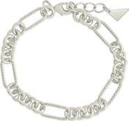 Sterling Forever Fianna Mixed Link Chain Bracelet