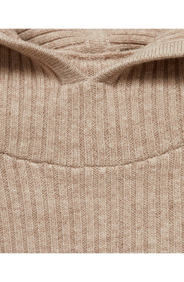 MANGO Rib Hoodie Sweater, Alternate, color, Light/ Pastel Grey