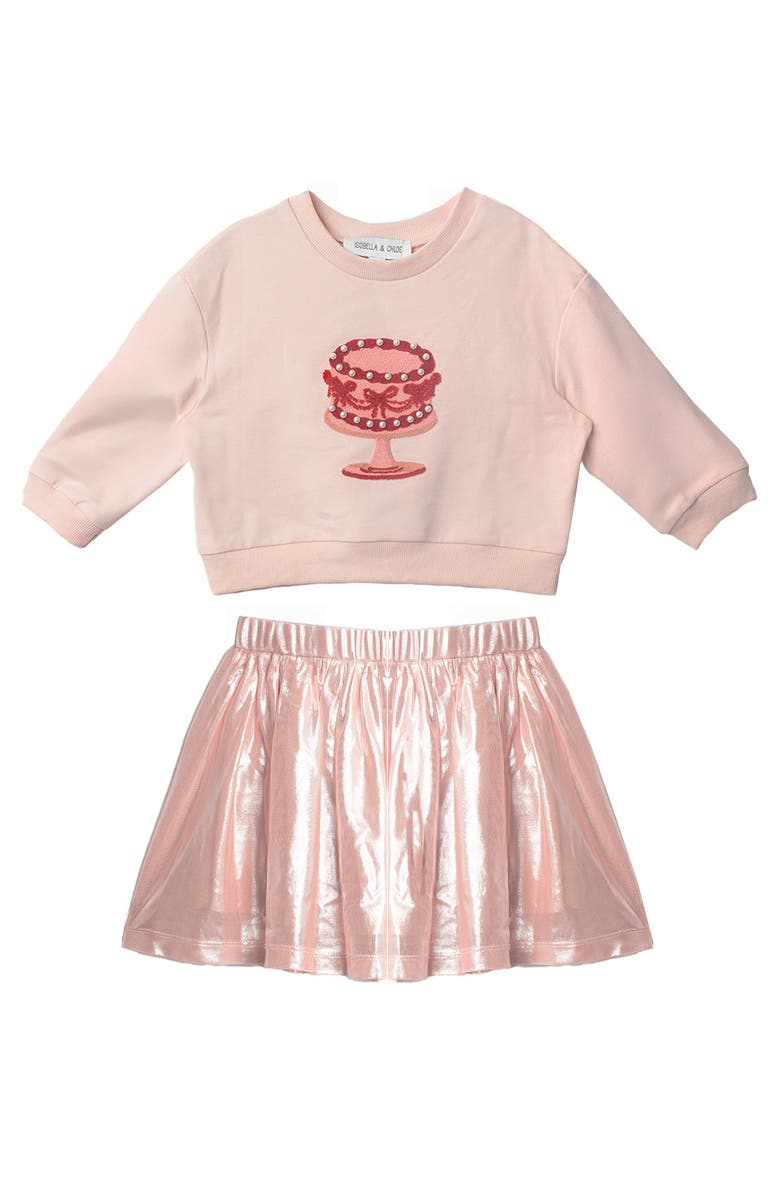 Isobella & Chloe Sweet Cakes Two Piece Set, Main, color, Pink