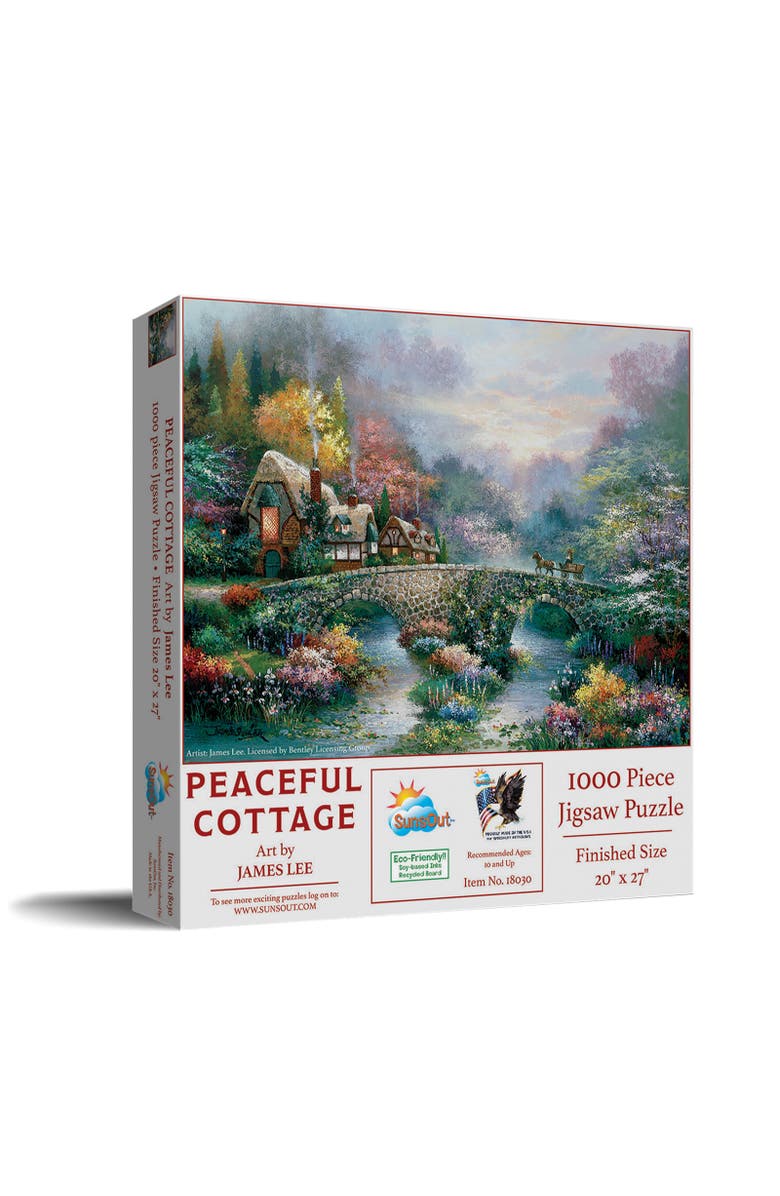 Sunsout Peaceful Cottage 1000 piece Jigsaw Puzzle for Adults, Main, color, Multicolor