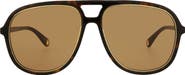 Gucci 57mm Double-G Aviator Sunglasses