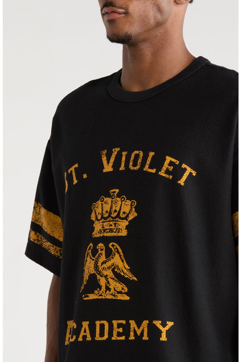 St. Violet Stripes Textured T-Shirt, Alternate, color, BLACK