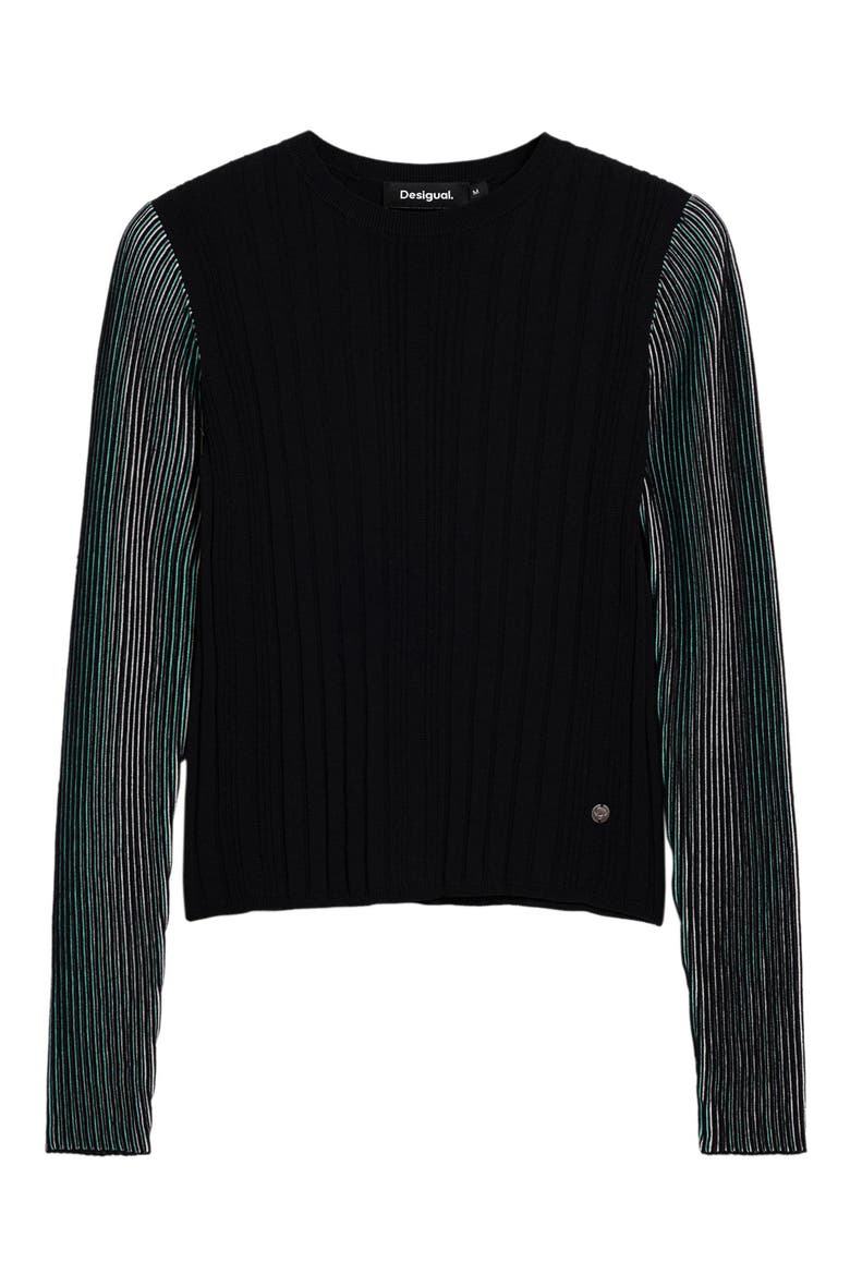 Stripe Sleeve Sweater, Alternate, color, BLUE