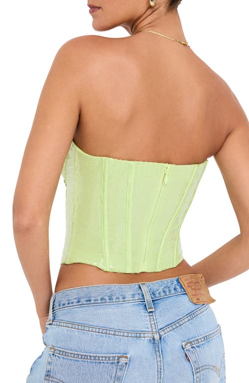 Mistress Rocks Sequin Corset Top In Lime Leaf