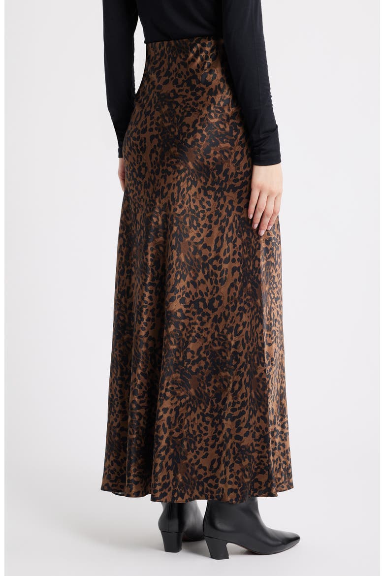 Romina Satin Maxi Skirt, Alternate, color, GINGER SPOTTED