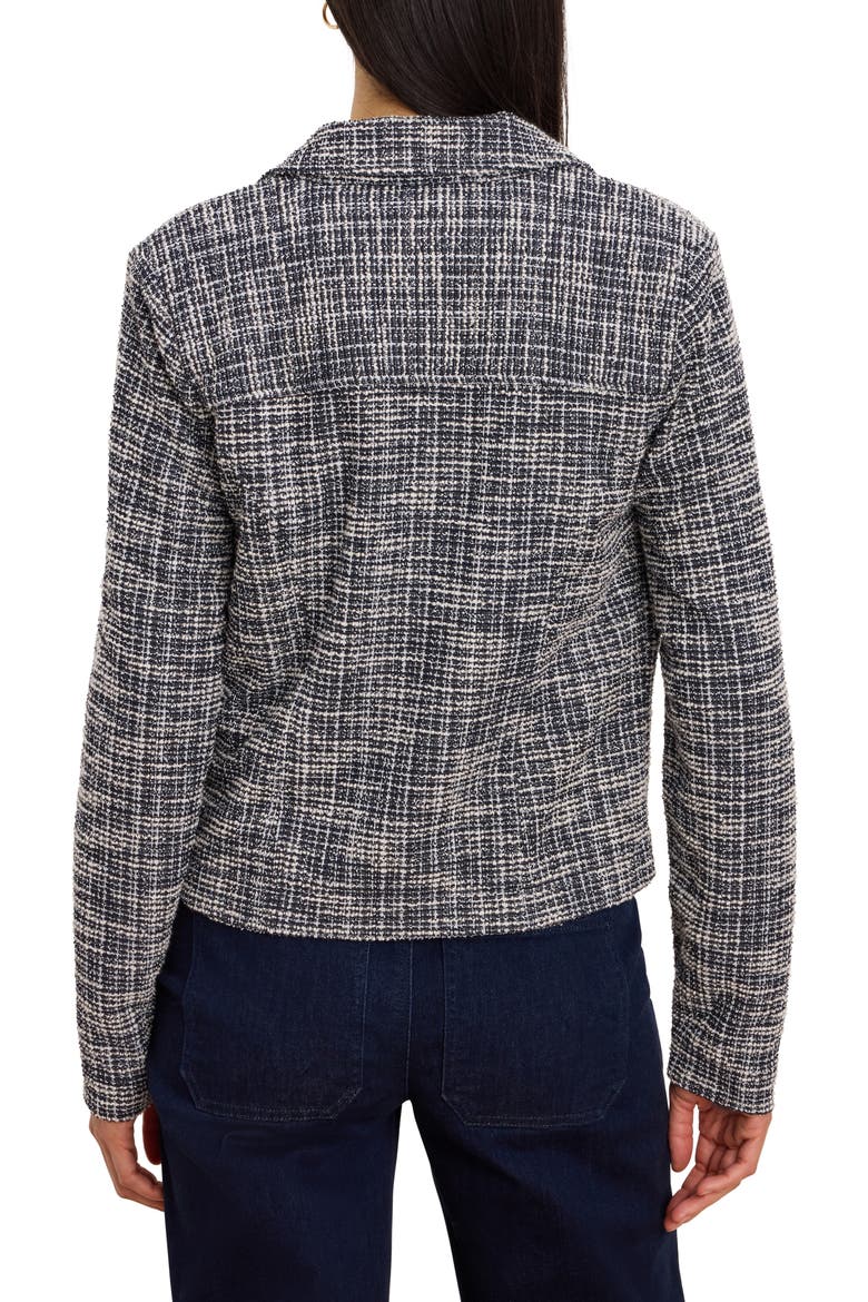 Nightfall Metallic Crop Tweed Jacket, Alternate, color, INDIGO MIX