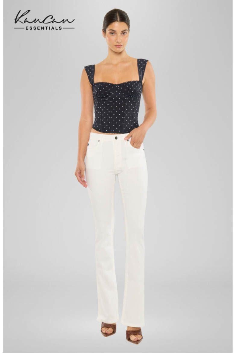 Vanilla Essentials High Rise Bootcut Jeans, Main, color, White