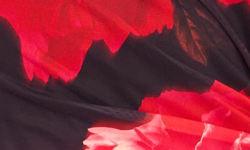 Ted Baker Short Sleeve Mesh Column Dress In Red