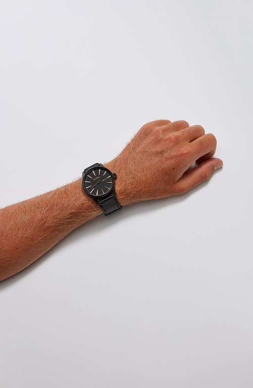 Nixon The Sentry Leather Strap Watch, 42mm In Multi
