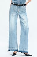 Bayeas Jermy Seamed High Waist Raw Hem Wide Leg Jeans