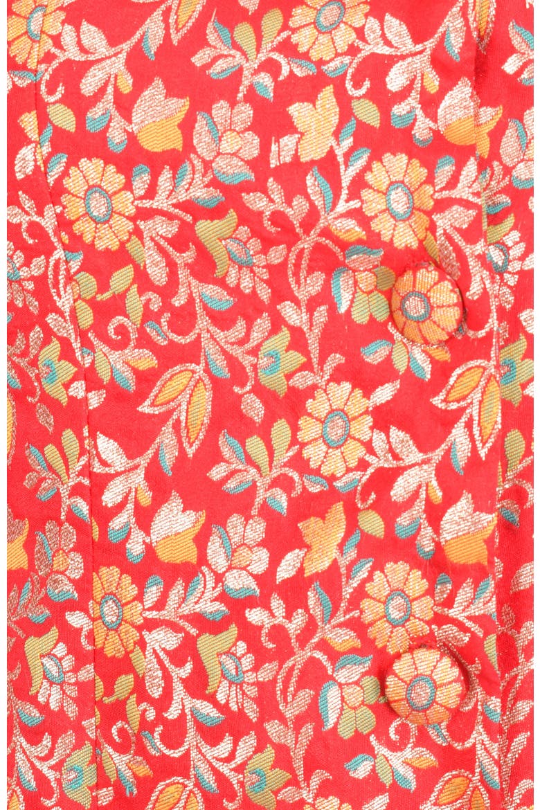 Clara Silk Floral Jacquard Blazer Dress, Alternate, color, Red