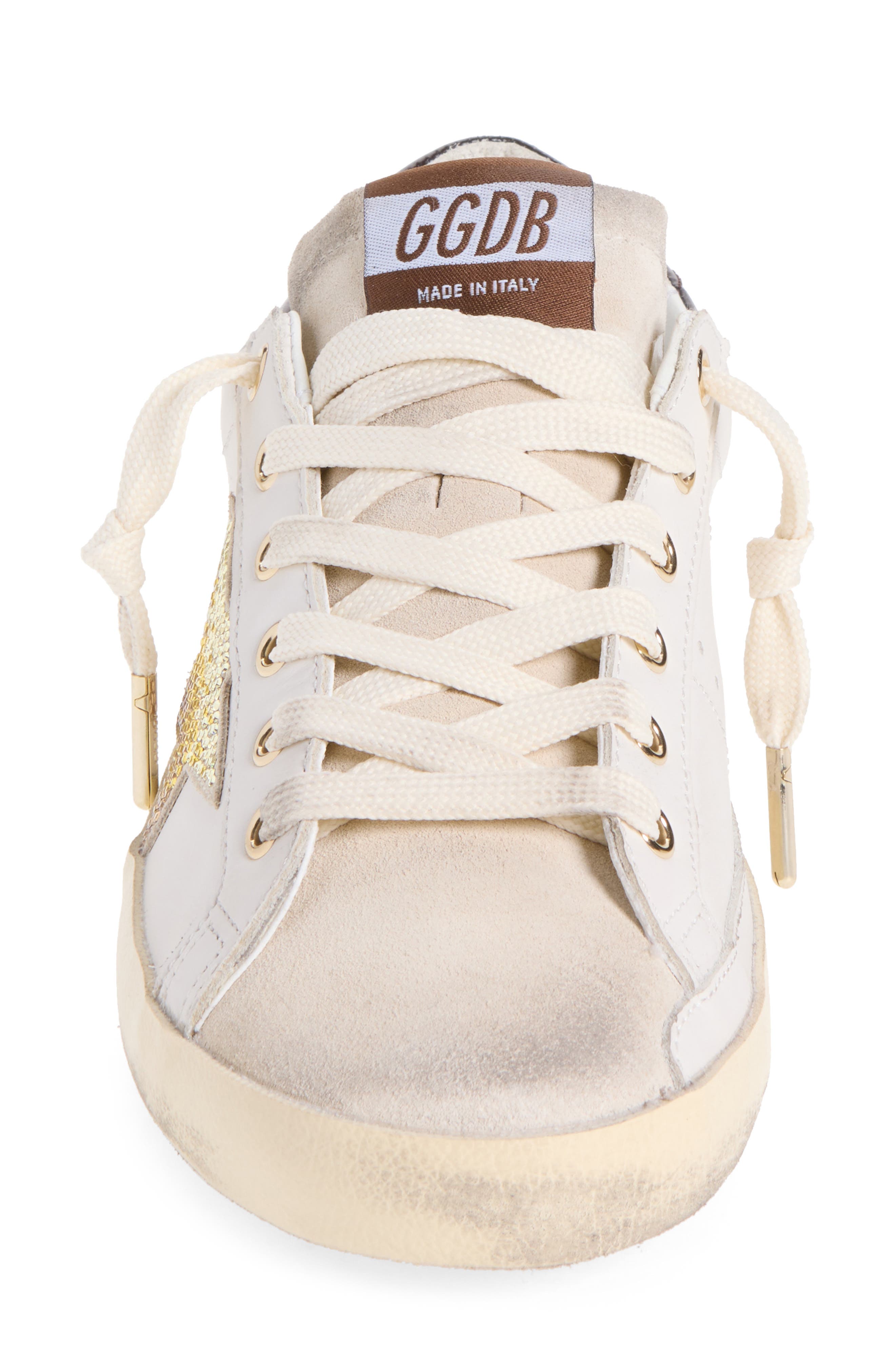 x Swarovski Super-Star Sneaker, Alternate, color, WHITE/ COFFEE BROWN/ SEEDPEARL