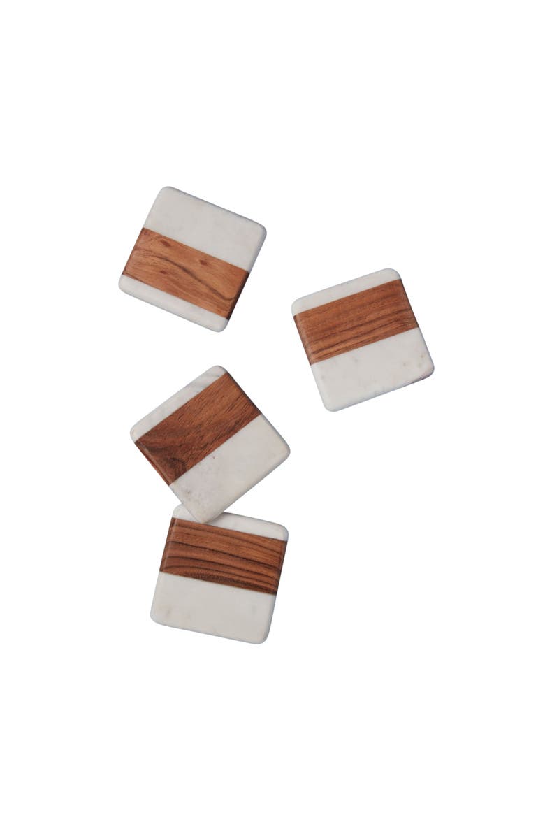 Be Home Pavia Square Coasters - Set of 4, Main, color, Marble