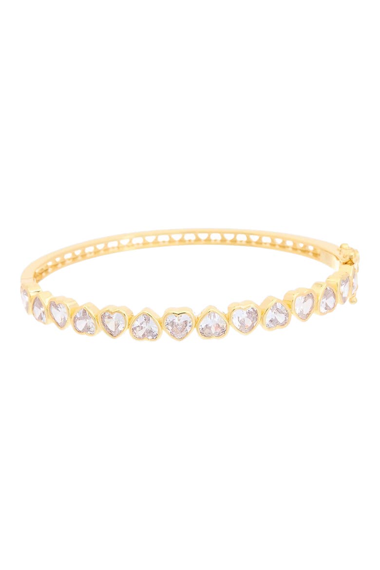 Heart Cut Cubic Zirconia Bangle Bracelet, Main, color, YELLOW