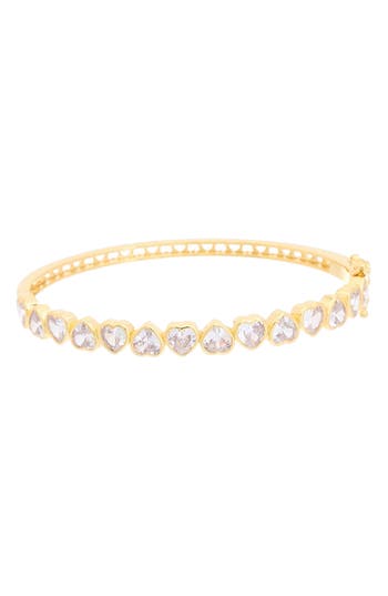 Juvell Heart Cut Cubic Zirconia Bangle Bracelet In Yellow