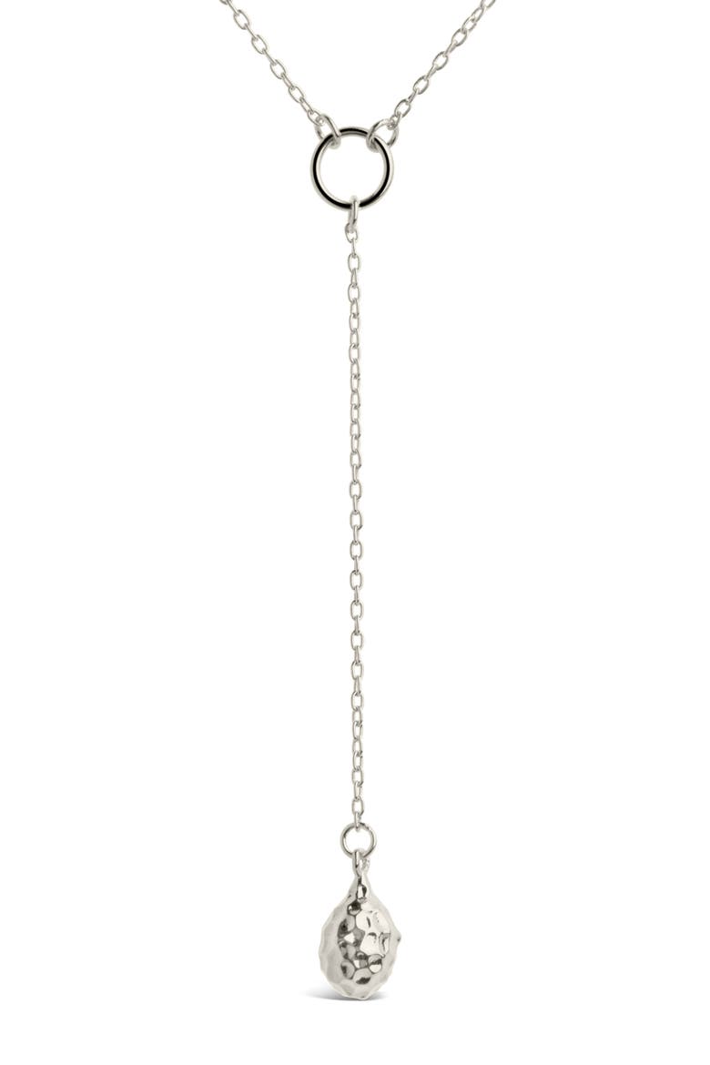 Lee Molten Teardrop Y-Necklace, Alternate, color, SILVER