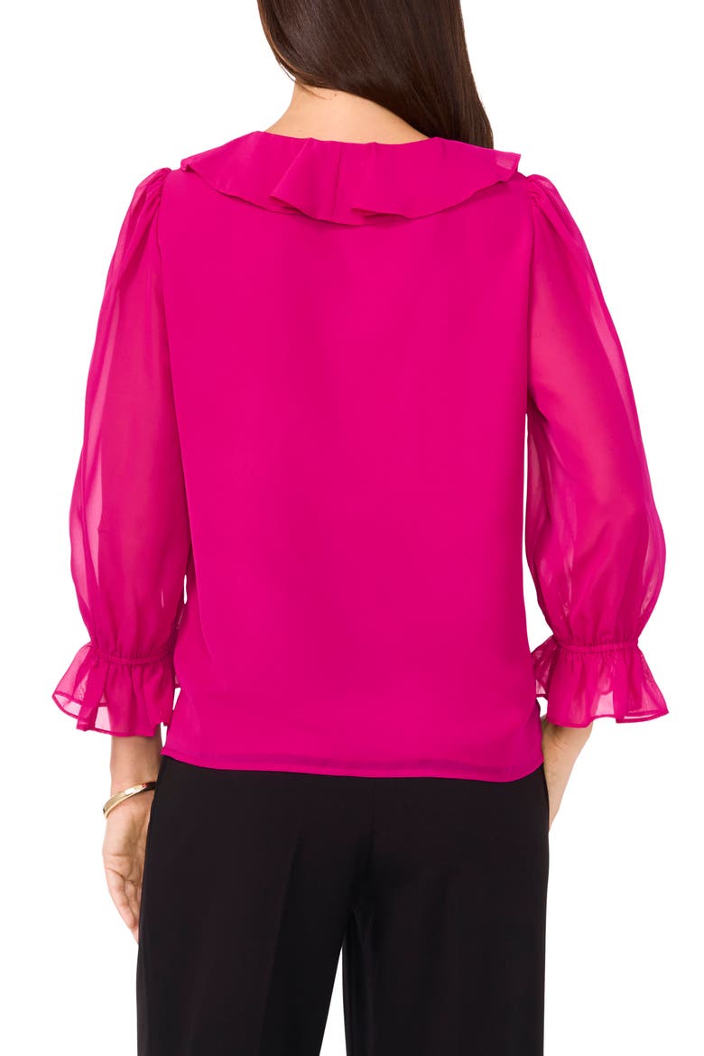 Ruffle Neck Top, Alternate, color, BERRY PINK