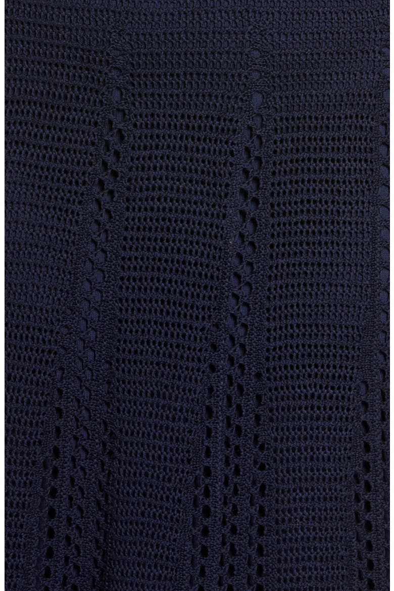 Godet Organic Cotton Crochet Skirt, Alternate, color, NAVY