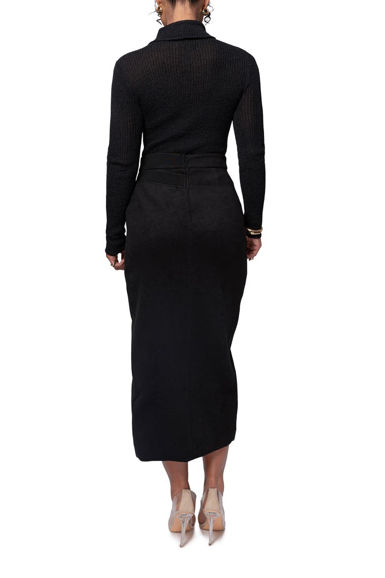 Gisele Slit Skirt, Alternate, color, Black