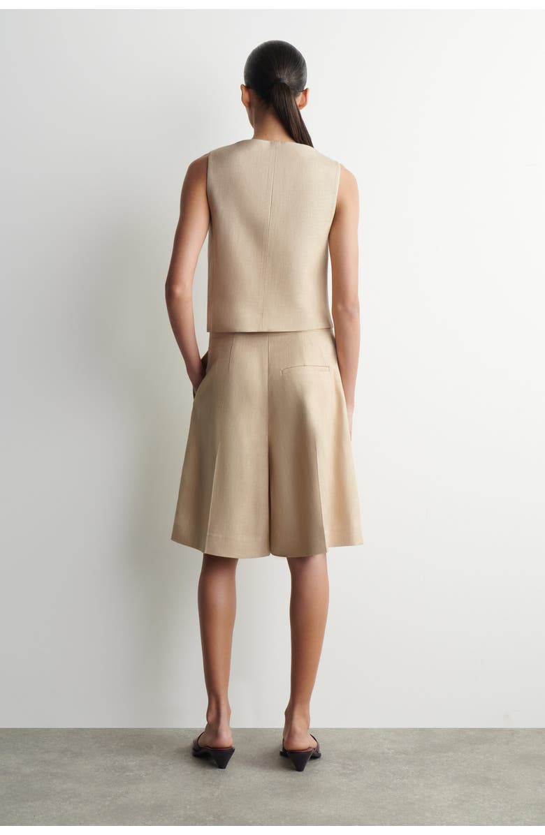 COS Longline Tailored Shorts, Alternate, color, Beige