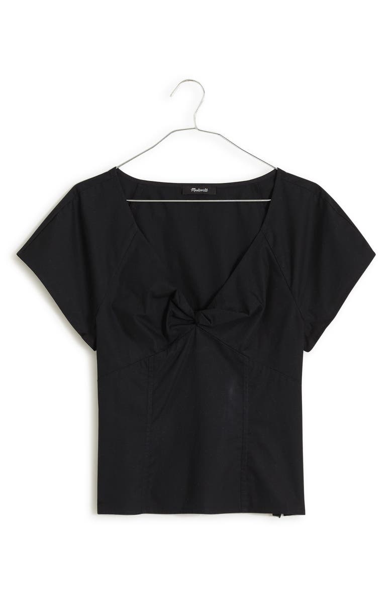 Madewell Twist Front Seamed Cotton Top, Main, color,