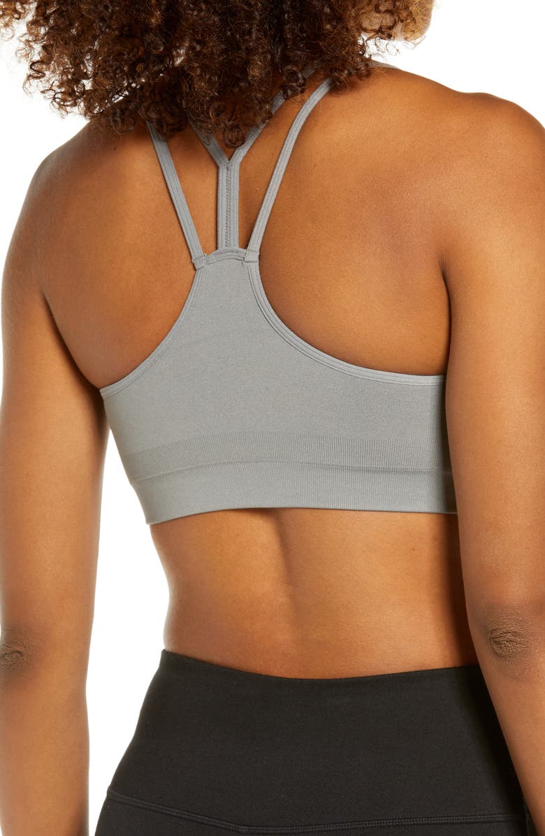 Zella Seamless Strappy Sports Bra, Alternate, color, Grey December
