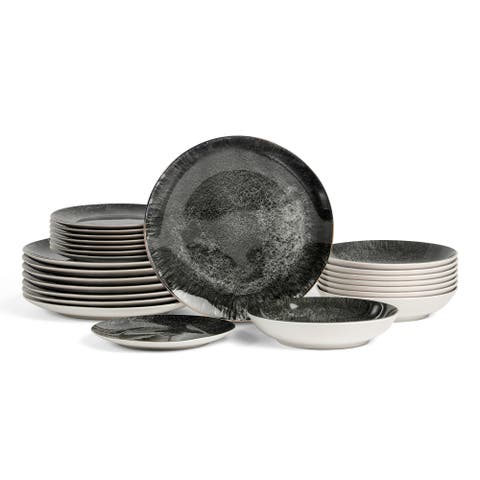 Onyx 24-Piece Dinnerware Set Porcelain, Service for 8