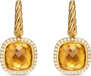 David Yurman Albion® Drop Earrings in 18K Yellow Gold with Diamonds, 10mm
