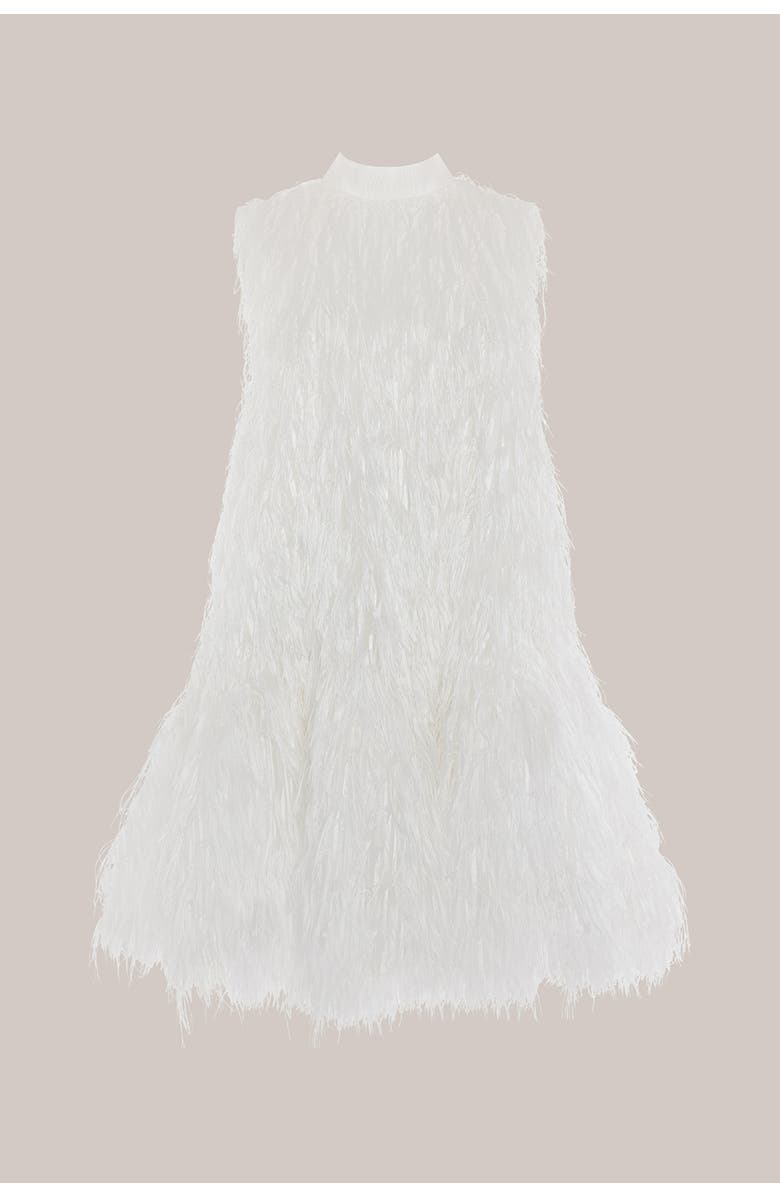 Roksanda Odette Faux Feather Bridal Dress, Alternate, color, Ivory
