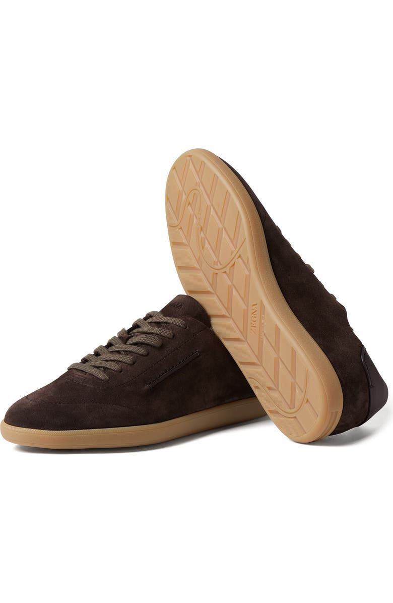 ZEGNA Dark Brown 232 Suede Low Top Sneaker, Alternate, color,