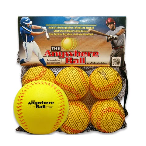 The Anywhere Ball 6 Pack 3" Yellow Squishy Foam Balls