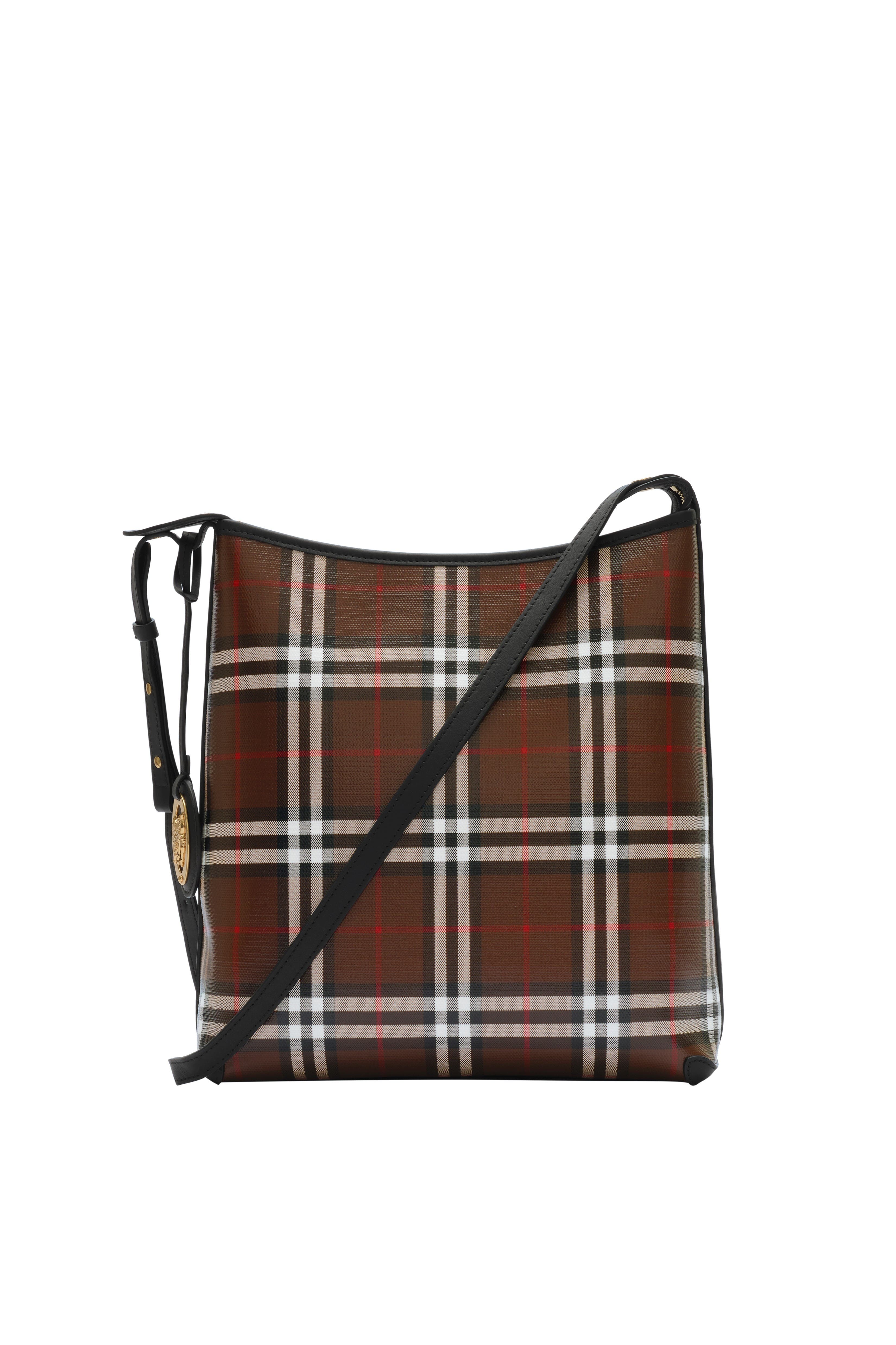 Small Check Shoulder Bag, Alternate, color, Chocolate brown