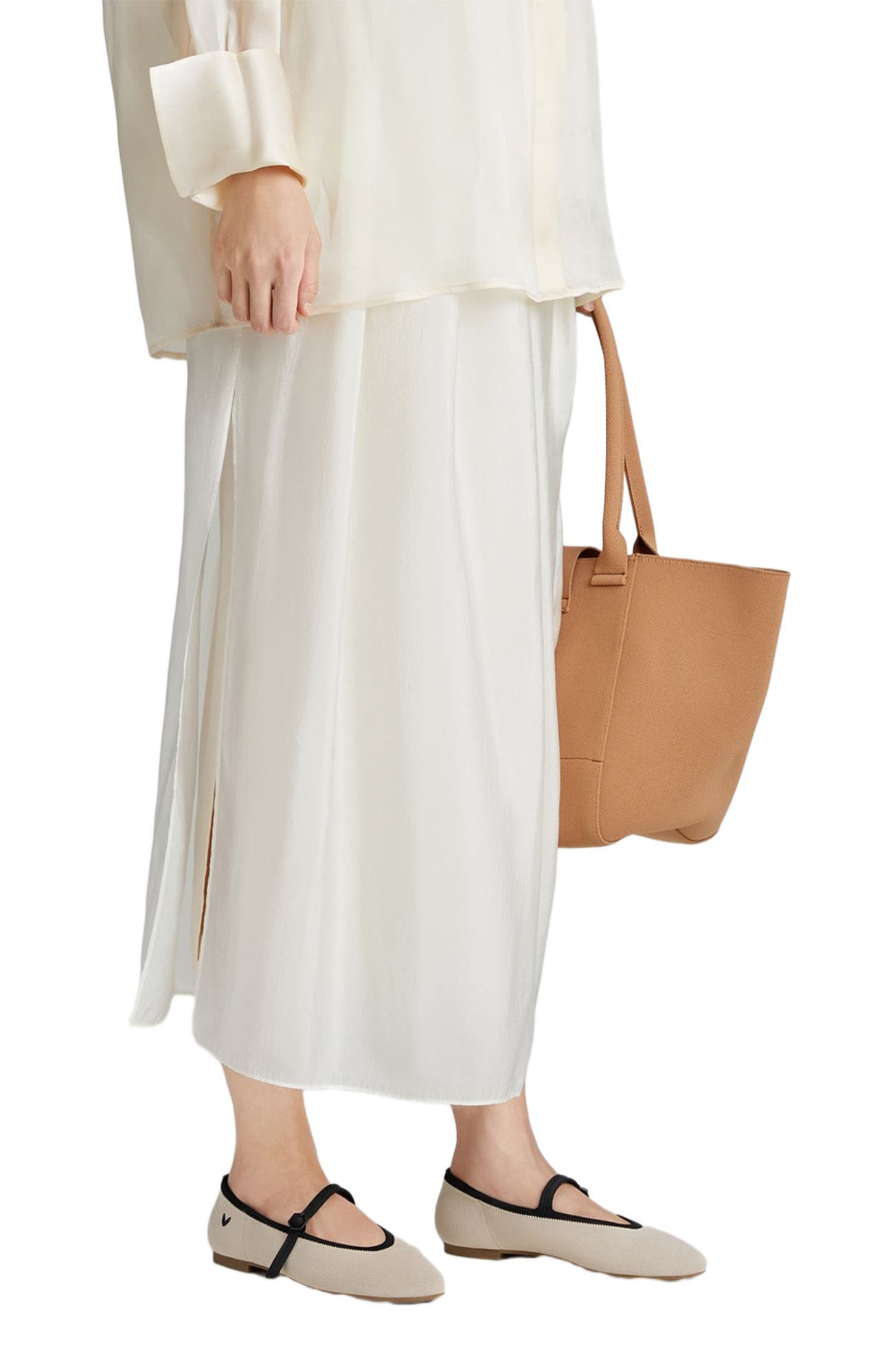 VIVAIA Almond-toe Mary-Jane ballet flats, Alternate, color, Almond Black