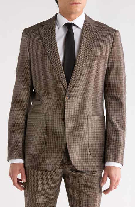 Tahari Slim Fit Check Blazer