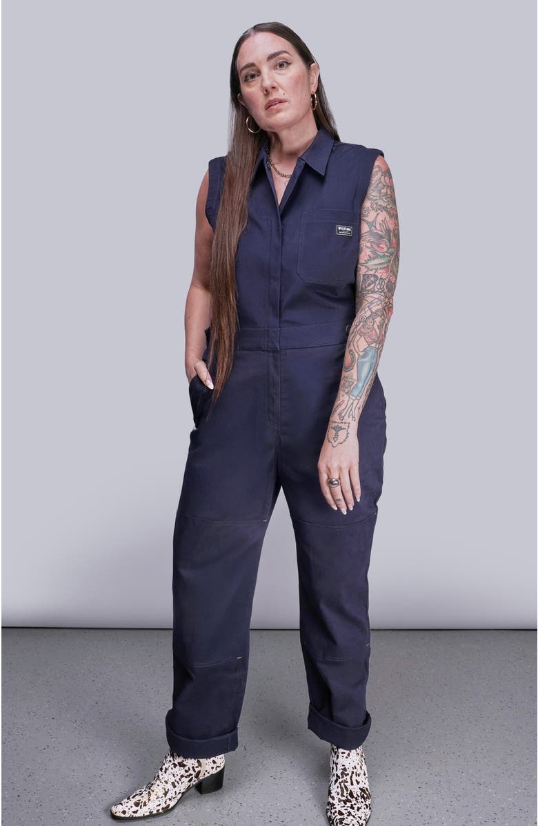 WILDFANG The Essential Sleeveless High Waisted Coverall, Main, color, Navy