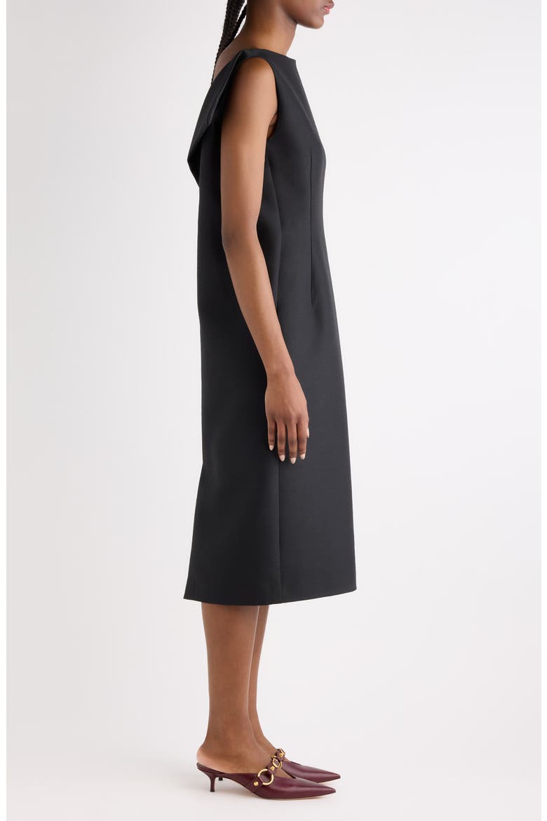 Wool & Silk Vareuse Midi Dress, Alternate, color, 1000 BLACK