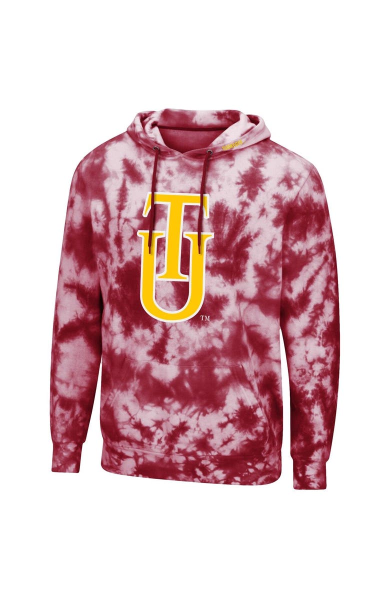 COLOSSEUM Men's Colosseum Crimson Tuskegee Golden Tigers Tie-Dye Pullover Hoodie, Alternate, color, 