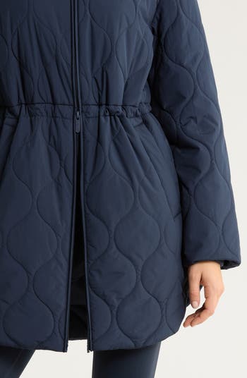 Zella Skyline Longline Quilted Jacket | Nordstrom