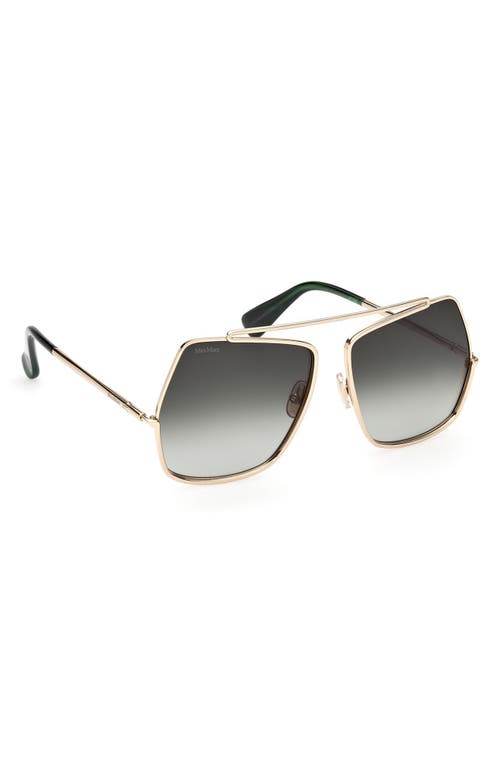 Max Mara Women's Gold & Green Gradient Elsa Petite Aviator Sunglasses In Gold/gradient Green