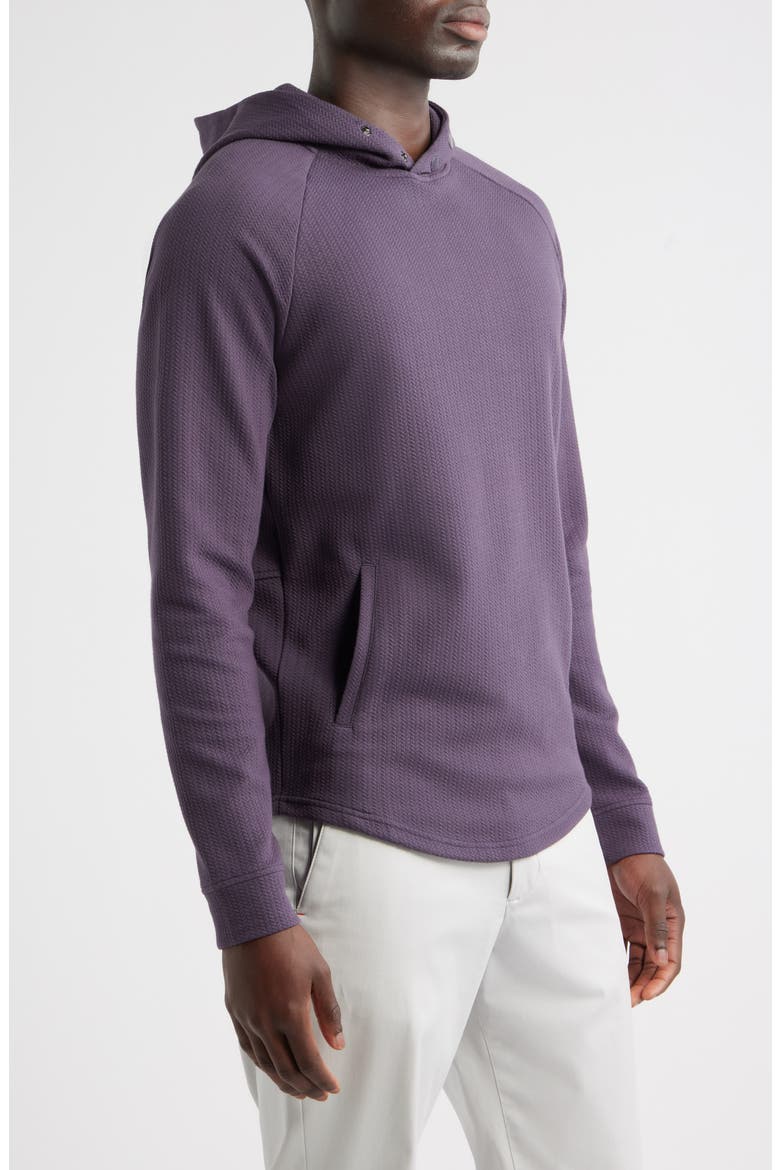 Luke Hooded Cotton Blend Performance Pullover, Alternate, color, PLUM
