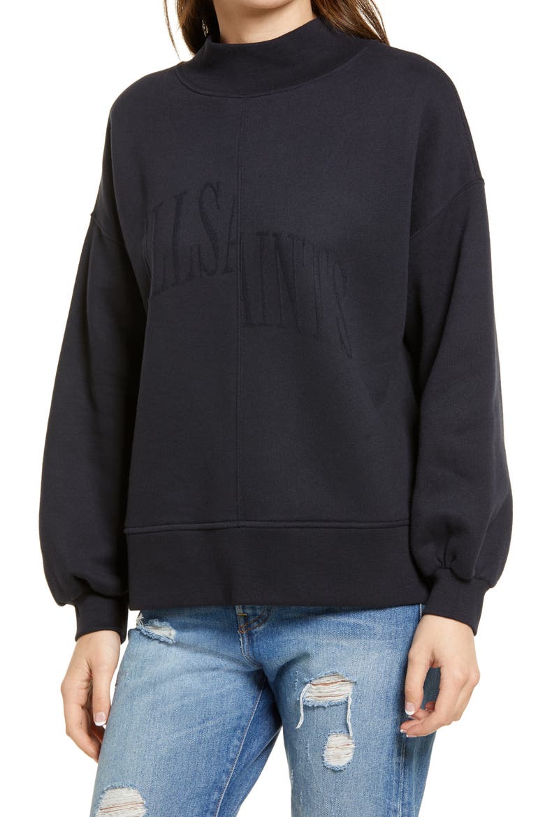 Nevarra Mock Neck Sweatshirt, Main, color, INK BLUE