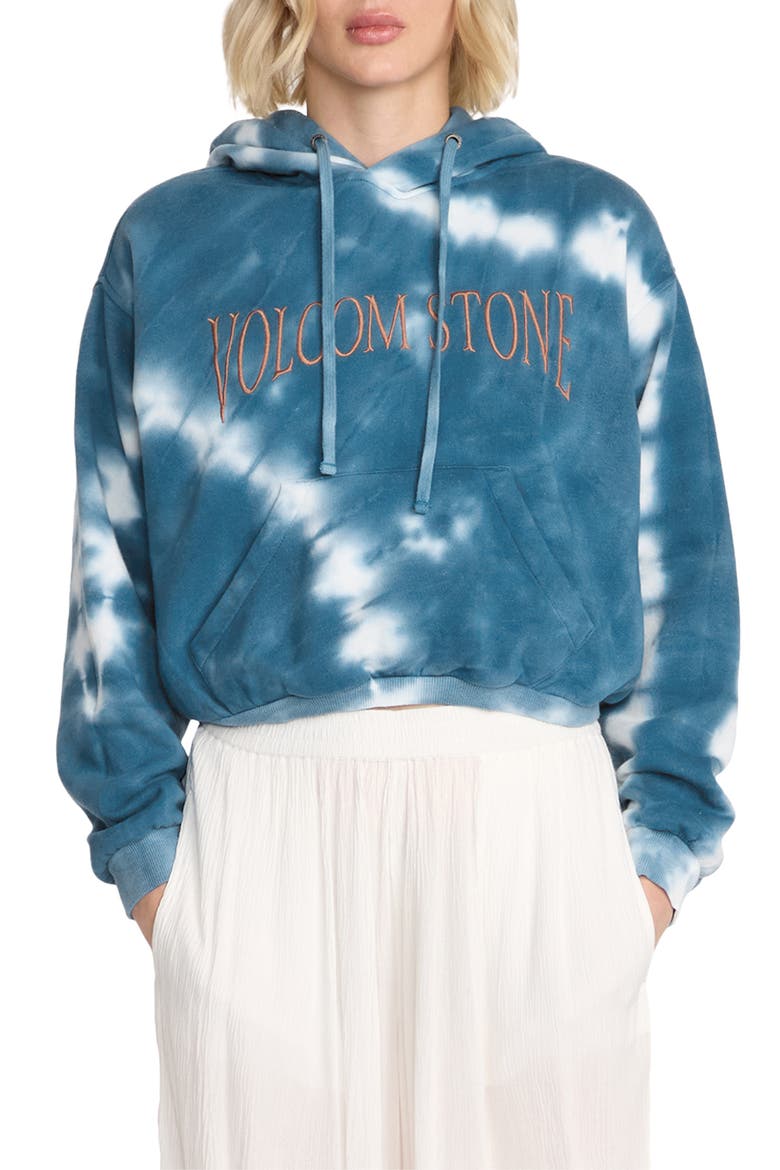 Tie Dye Embroidered Hoodie, Main, color, BLUE MULTI