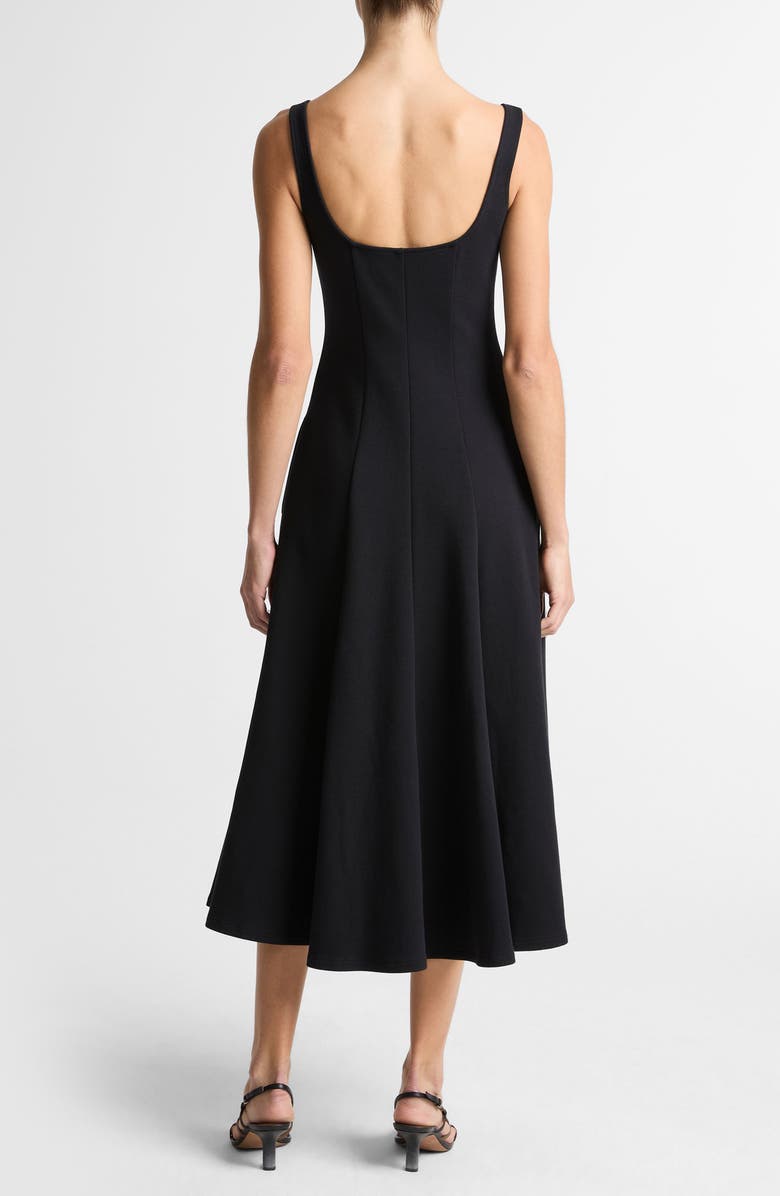 Vince Square Neck Midi Dress, Alternate, color, Black